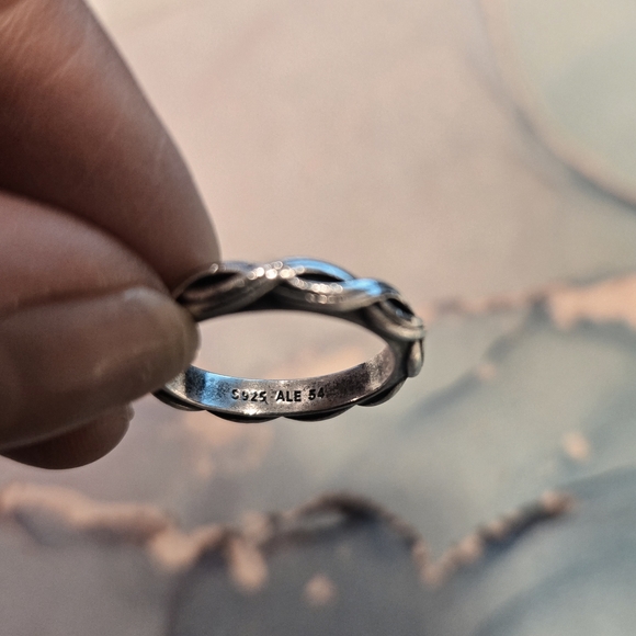 PANDORA "Changing Seasons" Silver Braided Women's Ring - Picture 5 of 5